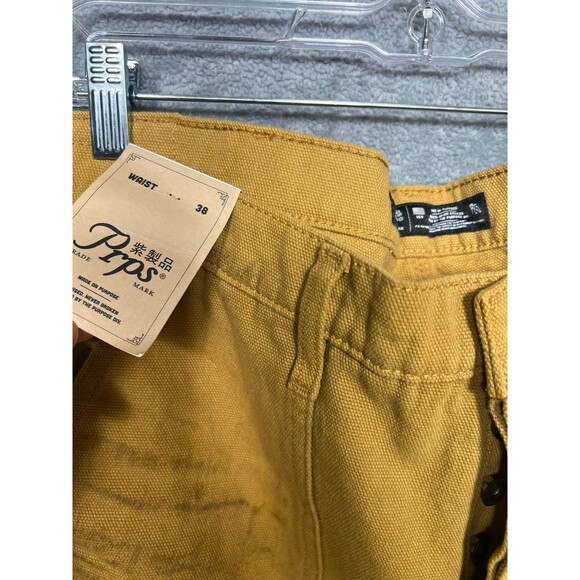 PRPS Men's 38 Rigid Carpenter Pants Light Brown NWT Paint Splatter Button Fly N - Picture 7 of 16